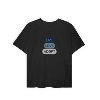 Nome do produto T-Shirt Plus Size - Live, Love, Adopt Blue