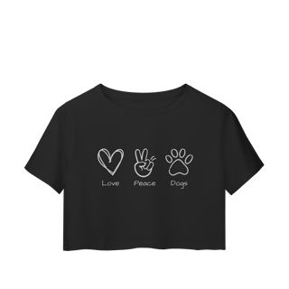 Nome do produto Cropped - Love, Peace, Dogs