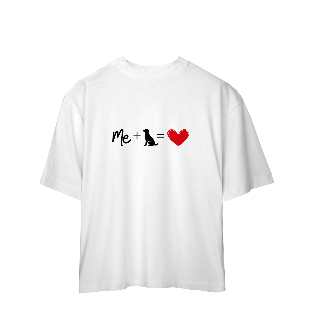 Camiseta Oversized - Me + Dog = Love