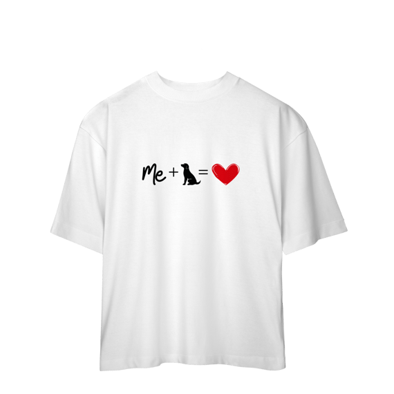 Camiseta Oversized - Me + Dog = Love