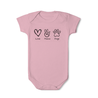 Nome do produto Body - Love, Peace, Dogs