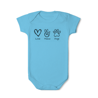 Nome do produto Body - Love, Peace, Dogs