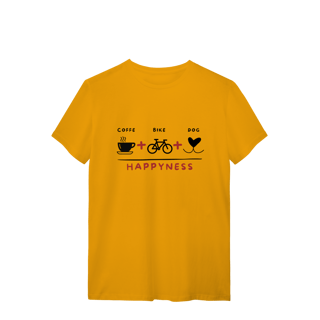 Nome do produto T-Shirt Quality - Coffee + Bike + Dog = Hapyness
