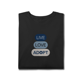 Nome do produto T-Shirt Plus Size - Live, Love, Adopt Blue
