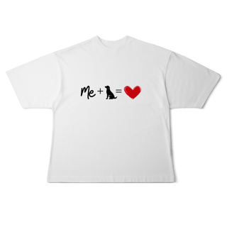 Nome do produto Camiseta Oversized - Me + Dog = Love