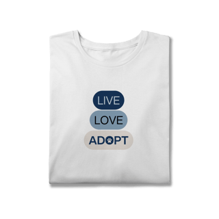 Nome do produto T-Shirt Plus Size - Live, Love, Adopt Blue