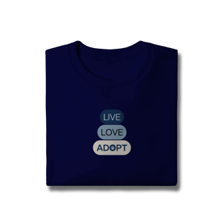 Nome do produto Moletom Prime Fechado - Live, Love, Adopt Blue