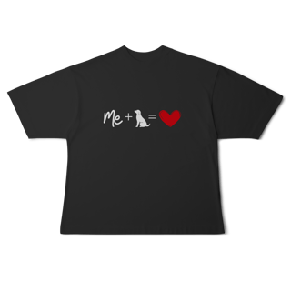 Nome do produto Camiseta Oversized - Me + Dog = Love