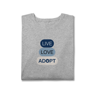 Nome do produto T-Shirt Plus Size - Live, Love, Adopt Blue