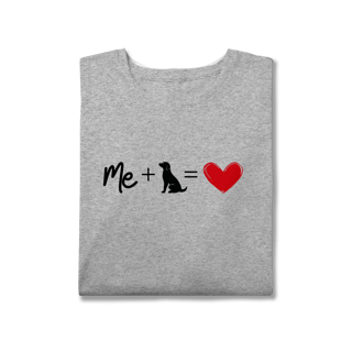 Nome do produto T-Shirt Plus Size - Me + Dog = Love