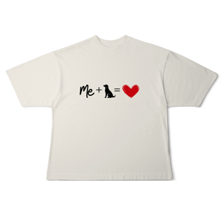 Nome do produto Camiseta Oversized - Me + Dog = Love