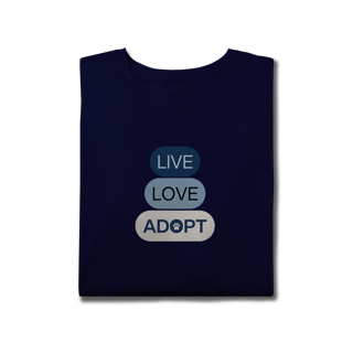 Nome do produto T-Shirt Plus Size - Live, Love, Adopt Blue