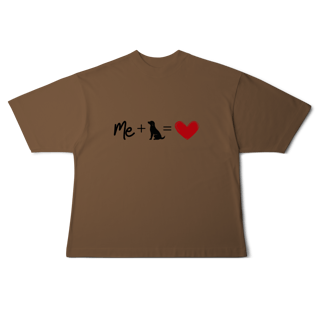 Nome do produto Camiseta Oversized - Me + Dog = Love