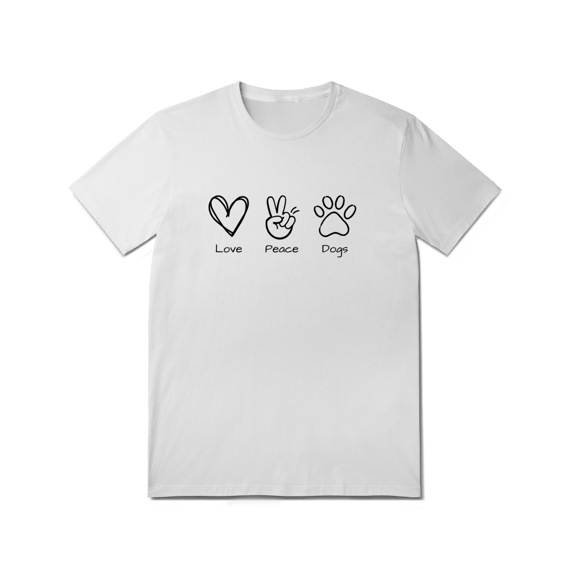 T-Shirt Quality - Love, Peace, Dogs