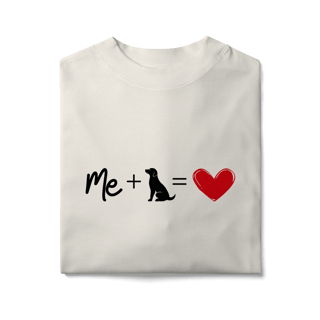 Nome do produto Camiseta Oversized - Me + Dog = Love