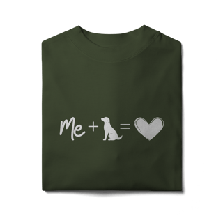 Nome do produto Camiseta Oversized - Me + Dog = Love