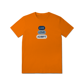 Nome do produto T-Shirt Quality - Live, Love, Adopt Blue