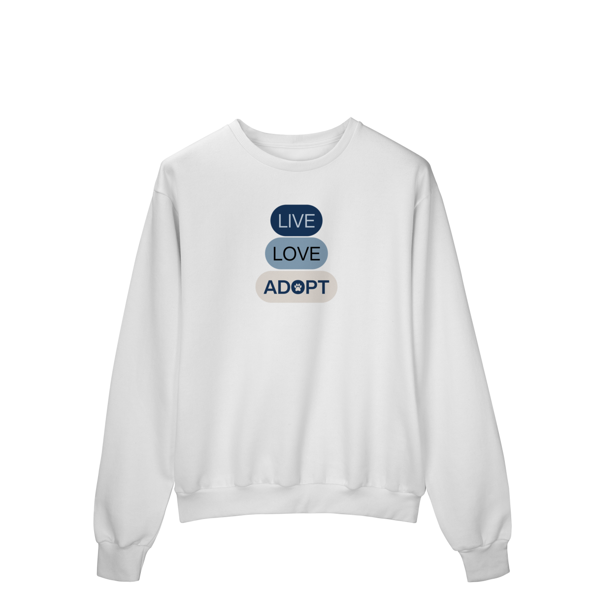 Moletom Prime Fechado - Live, Love, Adopt Blue
