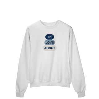 Moletom Prime Fechado - Live, Love, Adopt Blue