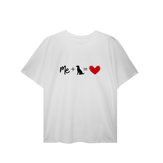 T-Shirt Plus Size - Me + Dog = Love