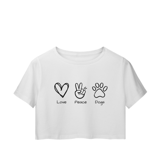 Nome do produto Cropped - Love, Peace, Dogs