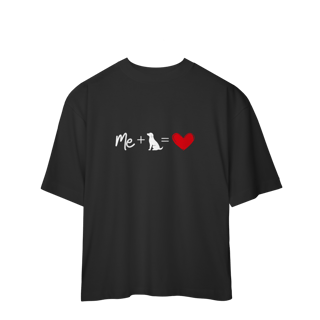 Nome do produto Camiseta Oversized - Me + Dog = Love
