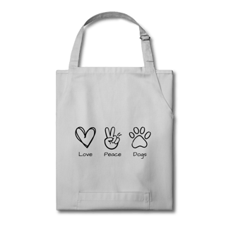 Nome do produto Avental - Love, Peace, Dogs