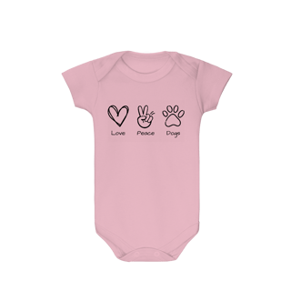 Nome do produto Body - Love, Peace, Dogs