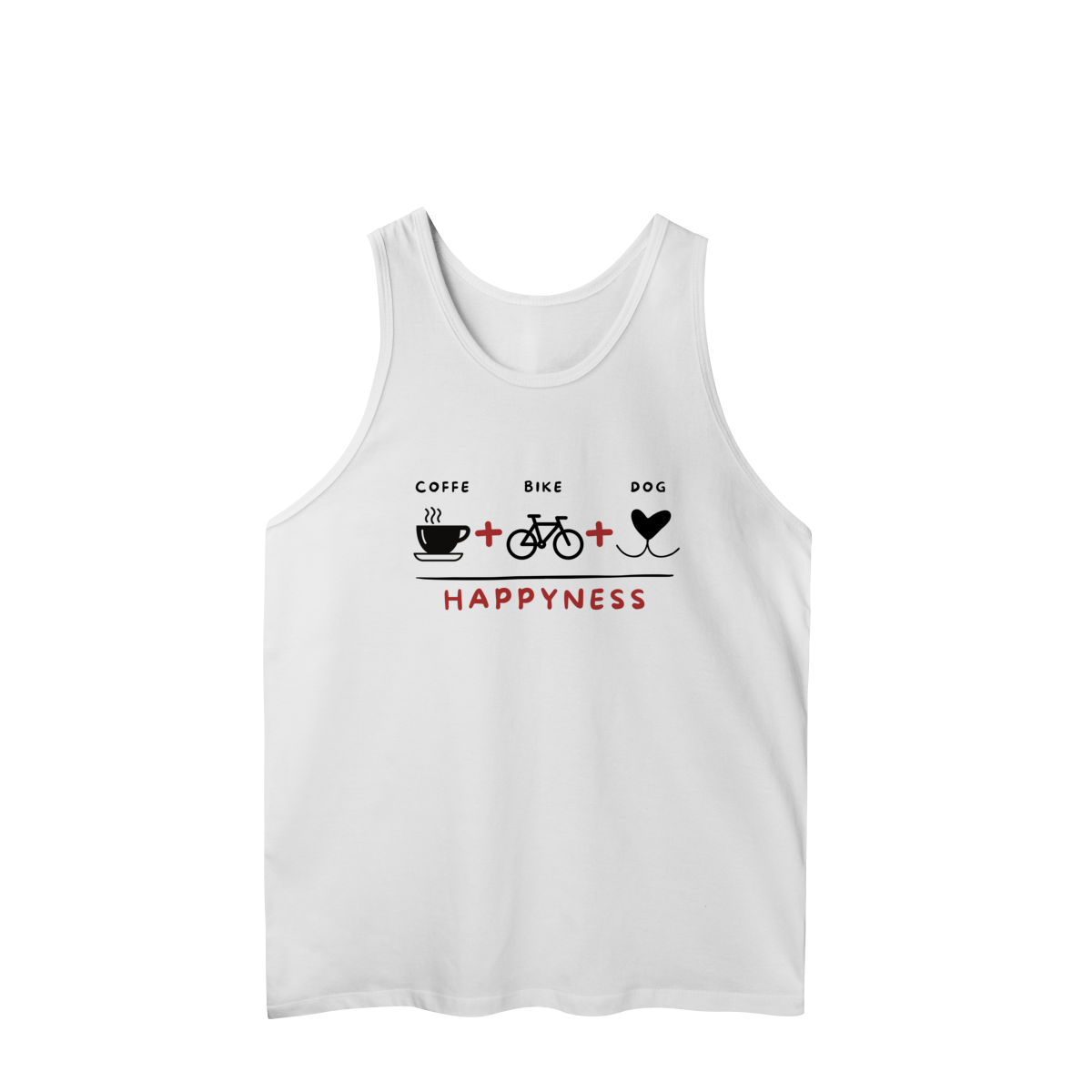 Regata Masculina Quality - Coffee + Bike + Dog = Hapyness