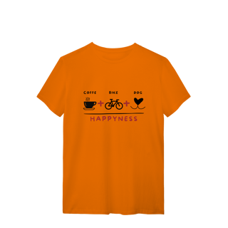 Nome do produto T-Shirt Quality - Coffee + Bike + Dog = Hapyness