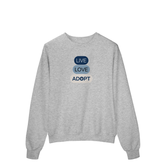 Nome do produto Moletom Prime Fechado - Live, Love, Adopt Blue