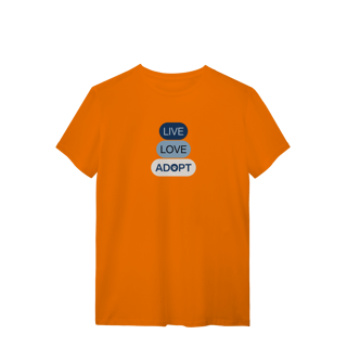 Nome do produto T-Shirt Quality - Live, Love, Adopt Blue