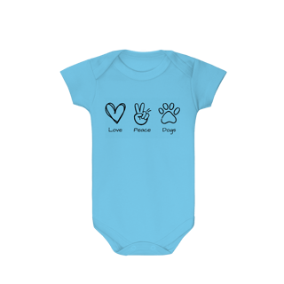 Nome do produto Body - Love, Peace, Dogs