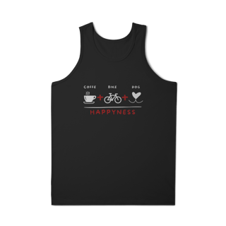 Nome do produto Regata Masculina Quality - Coffee + Bike + Dog = Hapyness