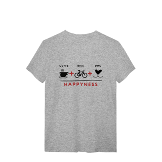 Nome do produto T-Shirt Quality - Coffee + Bike + Dog = Hapyness