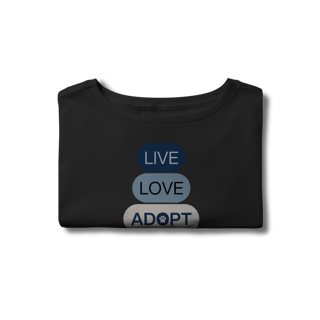 Nome do produto Cropped - Live, Love, Adopt Blue