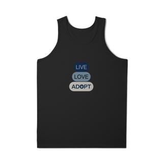 Nome do produto Regata Masculina Quality - Live, Love, Adopt Blue