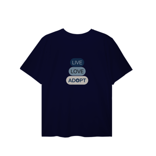 T-Shirt Plus Size - Live, Love, Adopt Blue