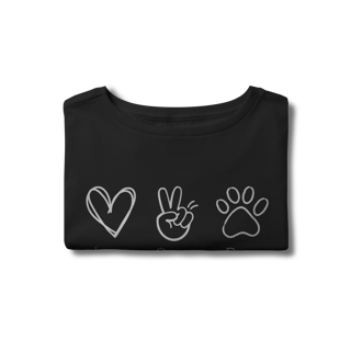 Nome do produto Cropped - Love, Peace, Dogs