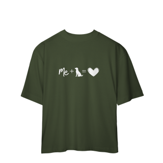 Nome do produto Camiseta Oversized - Me + Dog = Love
