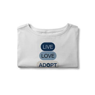 Nome do produto Cropped - Live, Love, Adopt Blue