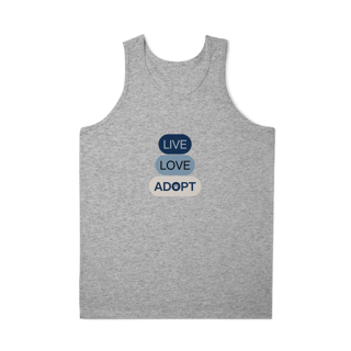 Nome do produto Regata Masculina Quality - Live, Love, Adopt Blue