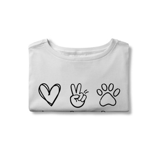 Nome do produto Cropped - Love, Peace, Dogs