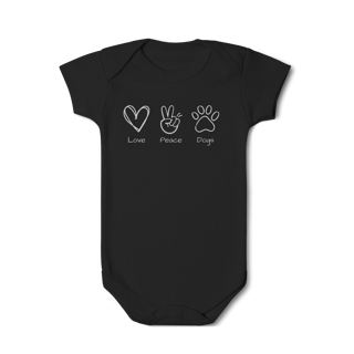 Nome do produto Body - Love, Peace, Dogs