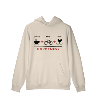 Nome do produto Moletom Prime Canguru - Coffee + Bike + Dog = Happyness