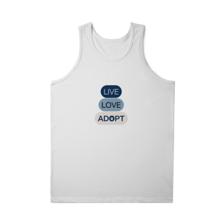 Nome do produto Regata Masculina Quality - Live, Love, Adopt Blue