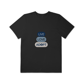 Nome do produto T-Shirt Plus Size - Live, Love, Adopt Blue