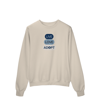 Nome do produto Moletom Prime Fechado - Live, Love, Adopt Blue