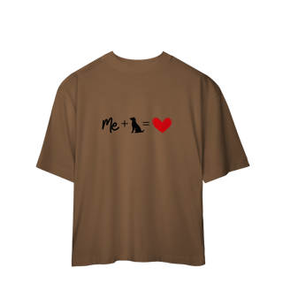 Nome do produto Camiseta Oversized - Me + Dog = Love