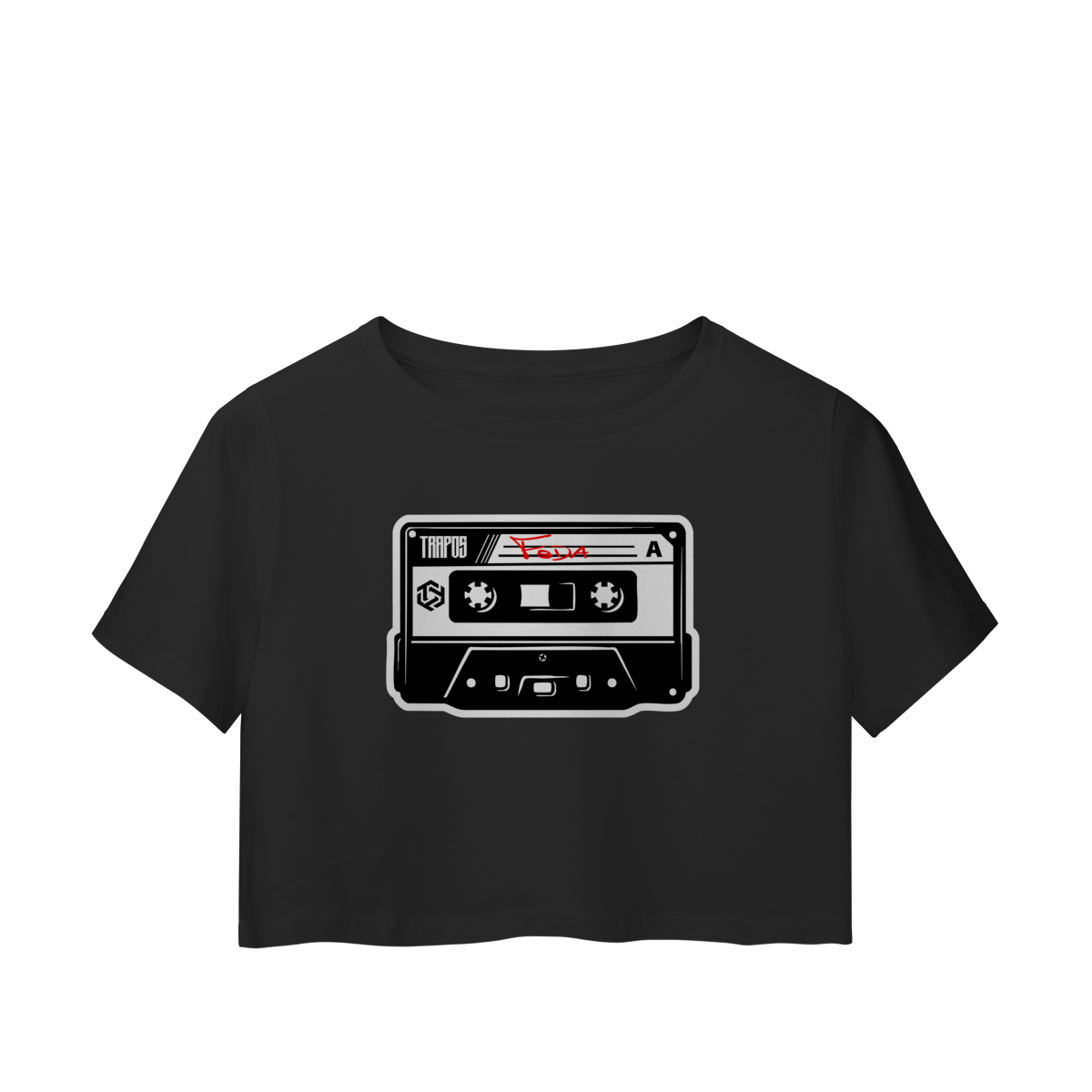 Nome do produto: Camisa Cropped Trapos Fita k7